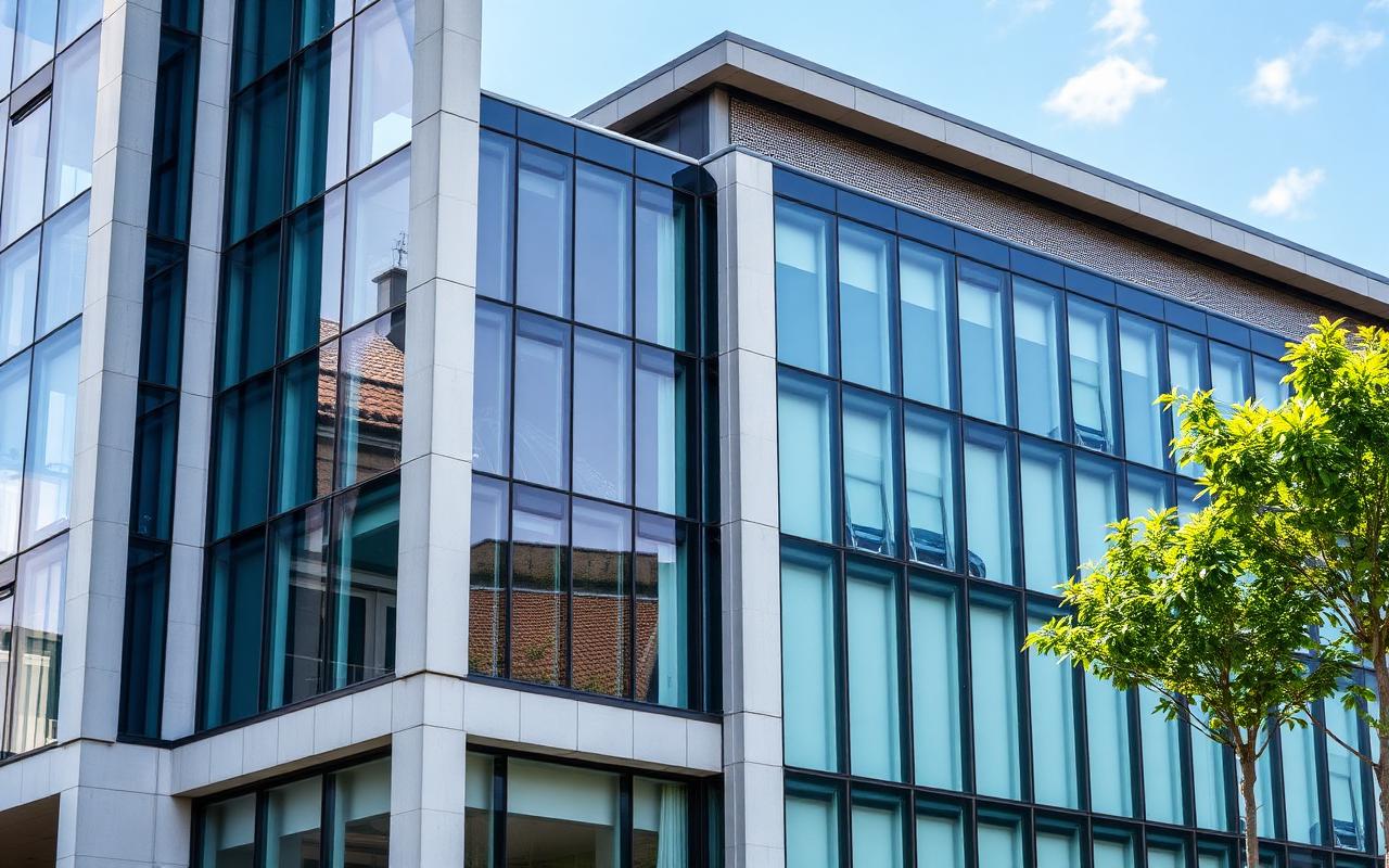 Modernes Bürogebäude mit Glasfassade – Platzhalterbild Gewerbebauten