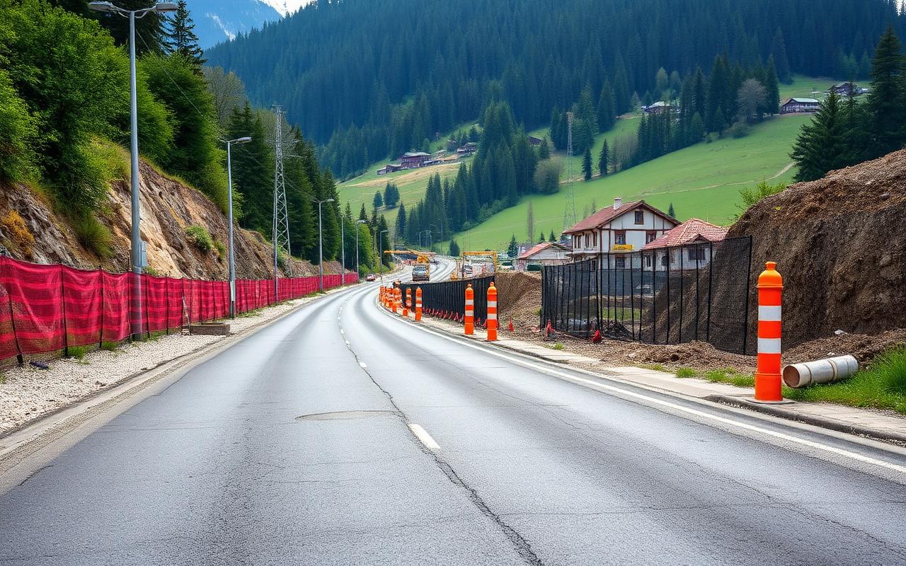 Strassenbau und Erschliessungsarbeiten in Schweizer Landschaft – Platzhalterbild Infrastruktur